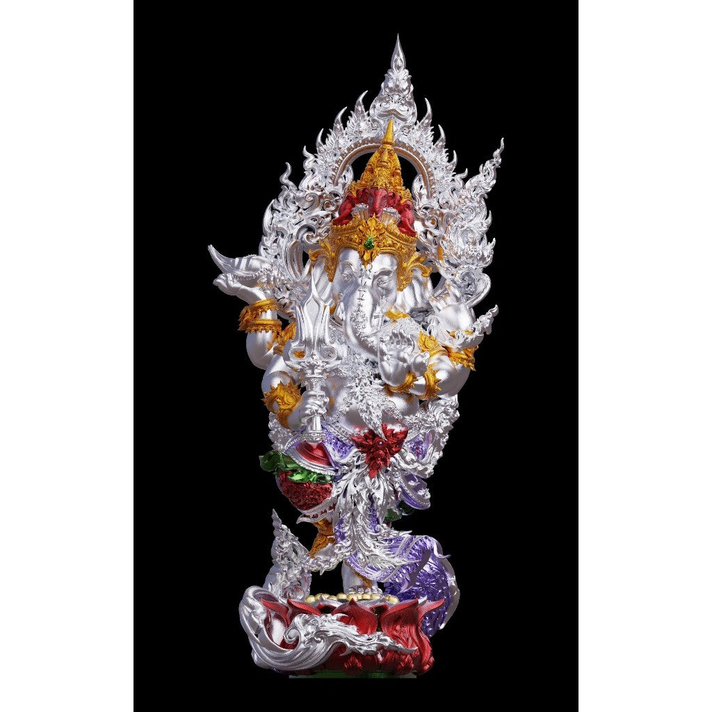 Thai Ganesh amulet spiritual protection crafted with intricate details and vibrant colors for home use