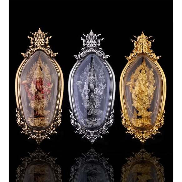 Thai Ganesh amulet spiritual protection in three ornate styles for home or personal use