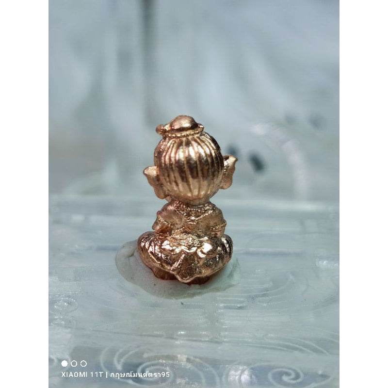 Thai Ganesha miniature charm in gold color from Thai Blessing Co for home and spiritual use