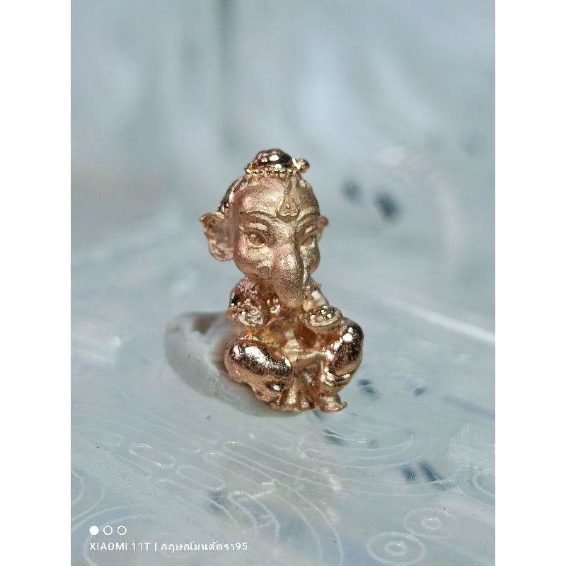 Detailed Thai ganesha miniature charm in metallic finish from Thai Blessing Co for home use