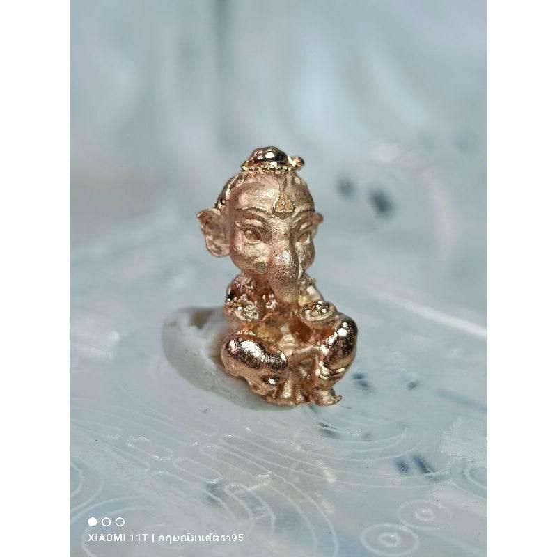 Thai Ganesha Miniature Statue Charm for Good Luck and Prosperity