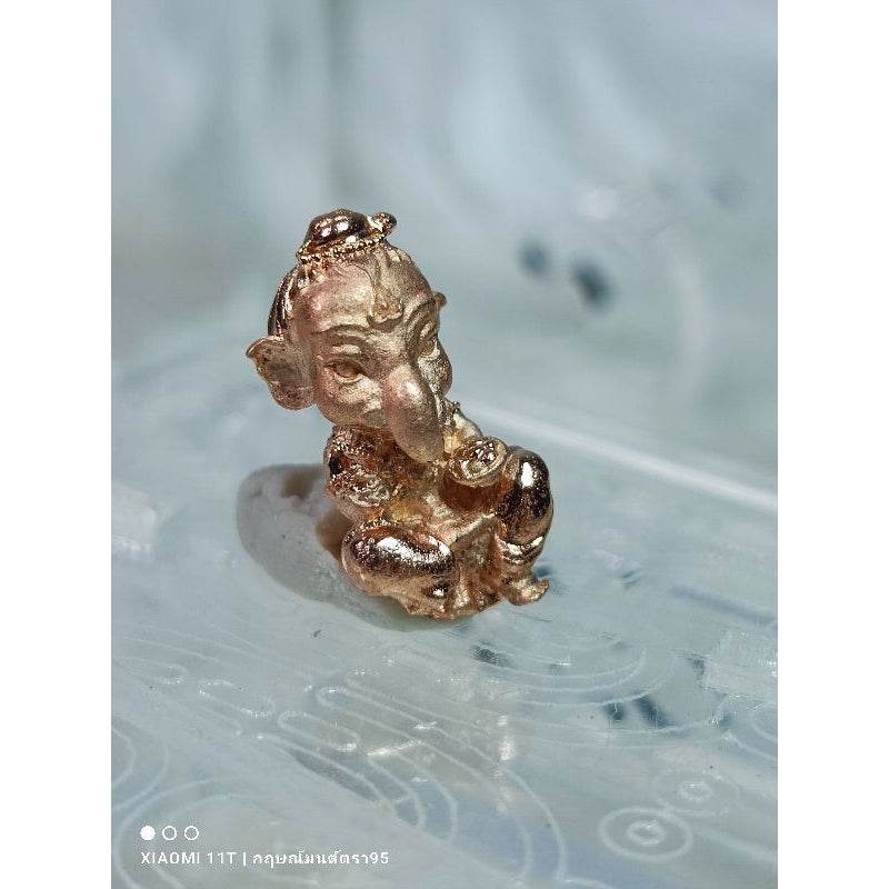 Thai Ganesha miniature charm in metallic finish representing the Hindu deity for blessings and protection