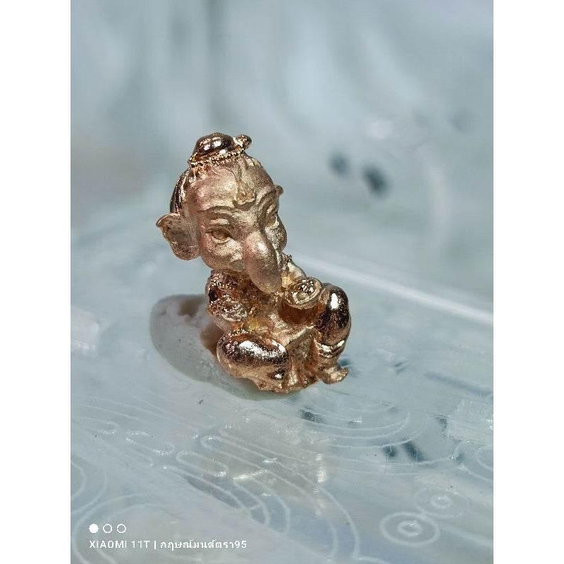 Thai Ganesha Miniature Statue Charm for Good Luck and Prosperity