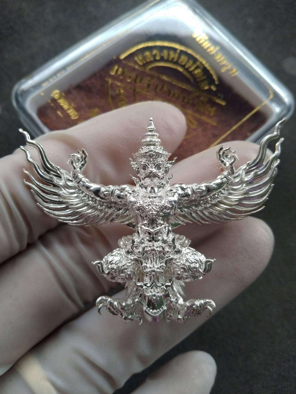 Thai Garuda Silver Amulet - Pak Nam Pho Tycoon Edition for Protection and Prosperity