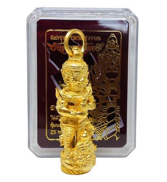 Thai Takrut Charm Amulet - Authentic Gold Plated Amulet for Protection and Prosperity