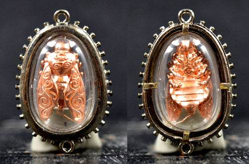 Golden Prosperity Bumble Bee Amulet | Master Kruba Tao  Wat Ubosot Ban Lao
