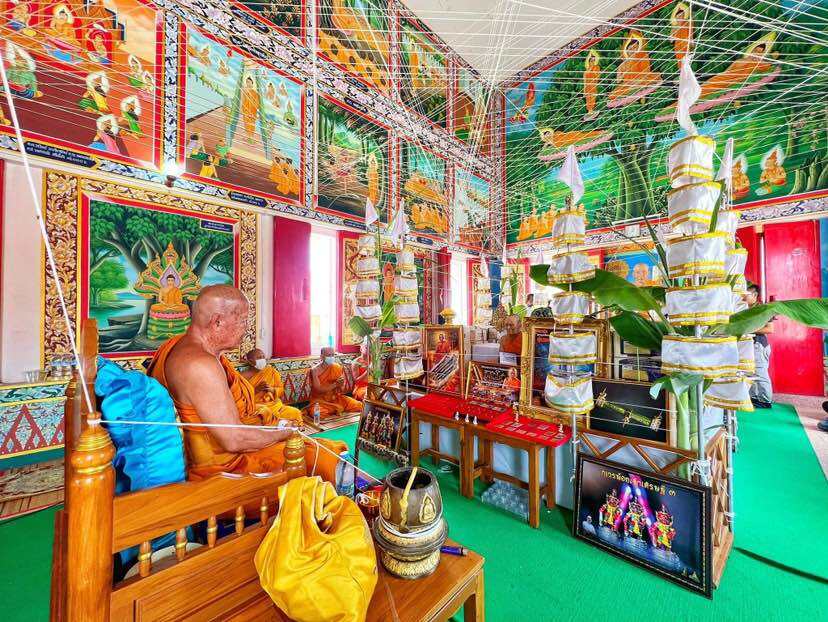 Thai guardian prosperity collectible displayed in a vibrant temple setting with detailed murals and decorations