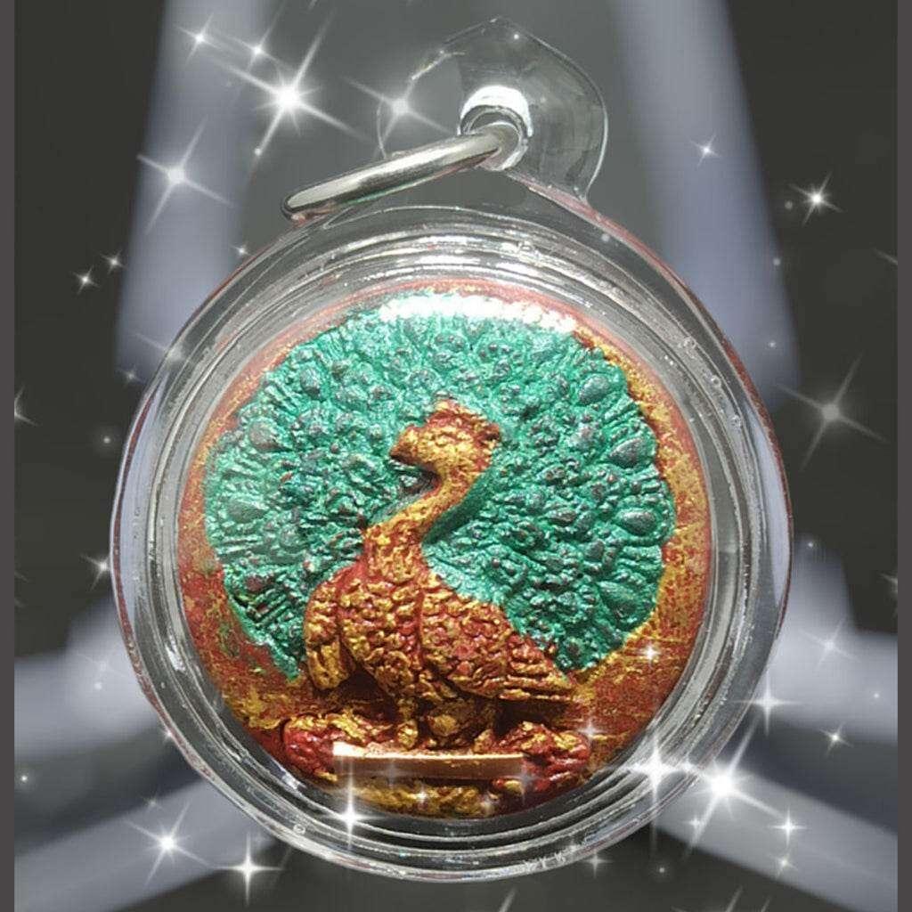 Phaya Nok Yuk Kam Namchok - Peacock of Fortune with Red Love Herb & Copper Takroot for Enhanced Luck Default Title