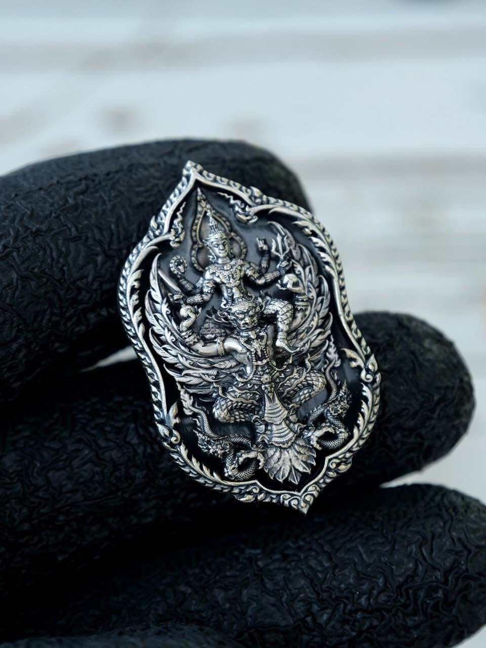 Narai Riding Garuda Coin - Thai Lucky Coin for Wealth and Protection