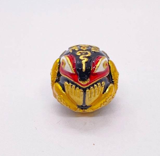 Thai Lucky Frog Charm for Wealth, Prosperity, and Good Fortune Black enamel