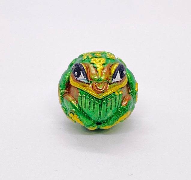 Thai Lucky Frog Charm for Wealth, Prosperity, and Good Fortune Paint green
