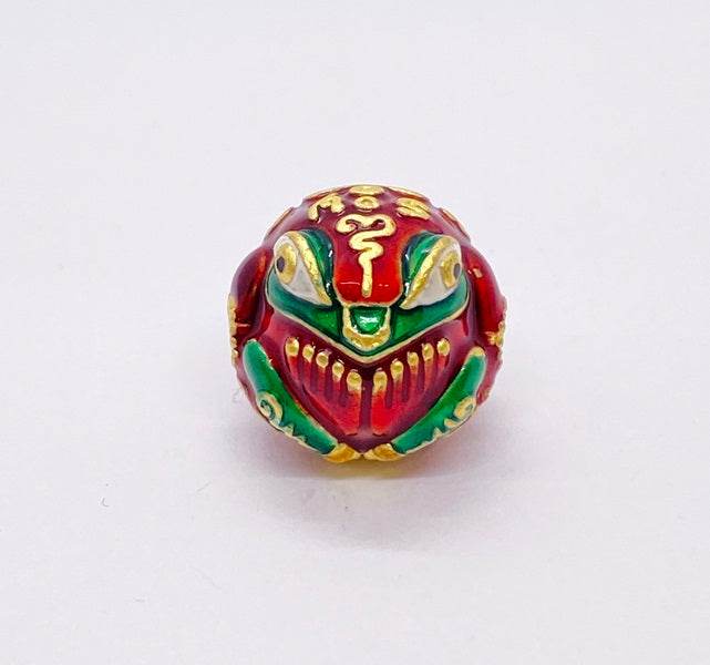 Thai Lucky Frog Charm for Wealth, Prosperity, and Good Fortune Red enamel