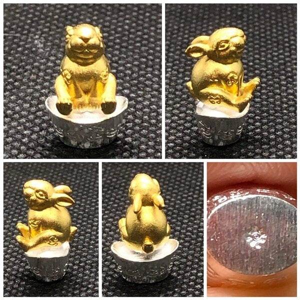 Thai Lucky Rabbit Amulet - Limited Edition Golden Wealth Charm for Prosperity