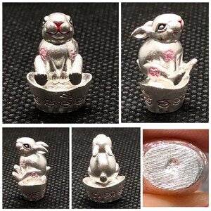 Thai Lucky Rabbit Amulet - Limited Edition Golden Wealth Charm for Prosperity