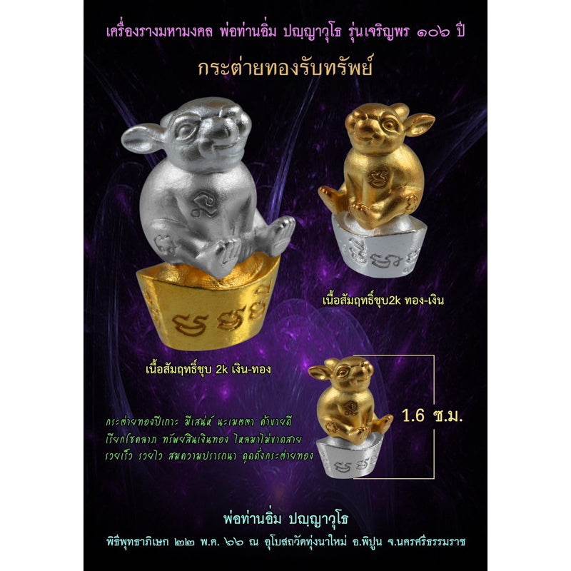 Thai Lucky Rabbit Amulet - Limited Edition Golden Wealth Charm for Prosperity