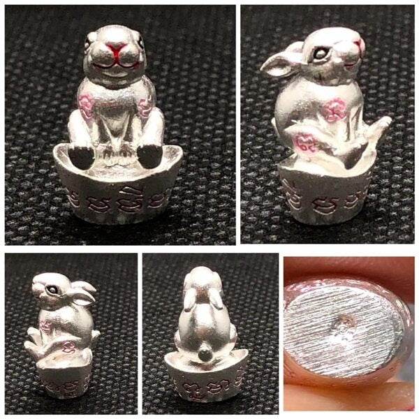 Thai Lucky Rabbit Amulet - Limited Edition Golden Wealth Charm for Prosperity