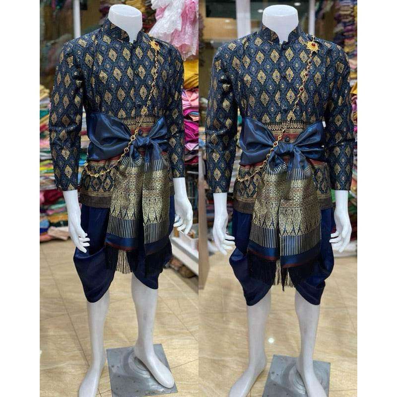 Thai Men's Wedding Outfit Set for Traditional Ceremonies 1