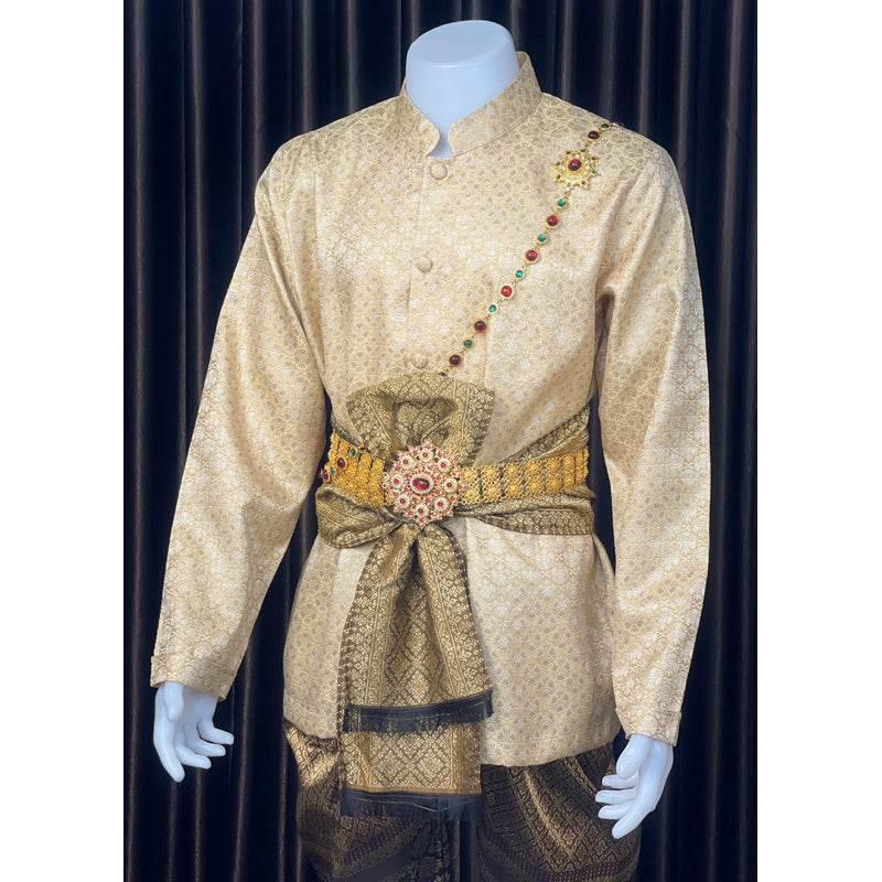 Thai Men's Wedding Outfit Traditional Set for Elegant Celebrations