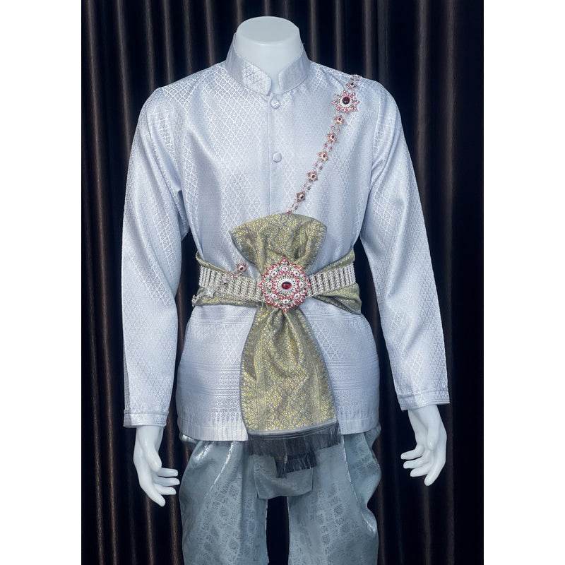 Thai Men's Traditional Outfit Set - Premium Style One-Sake.com Accessories only Only outfit Shirt only Only outfit-Shirt only-Accessories only-