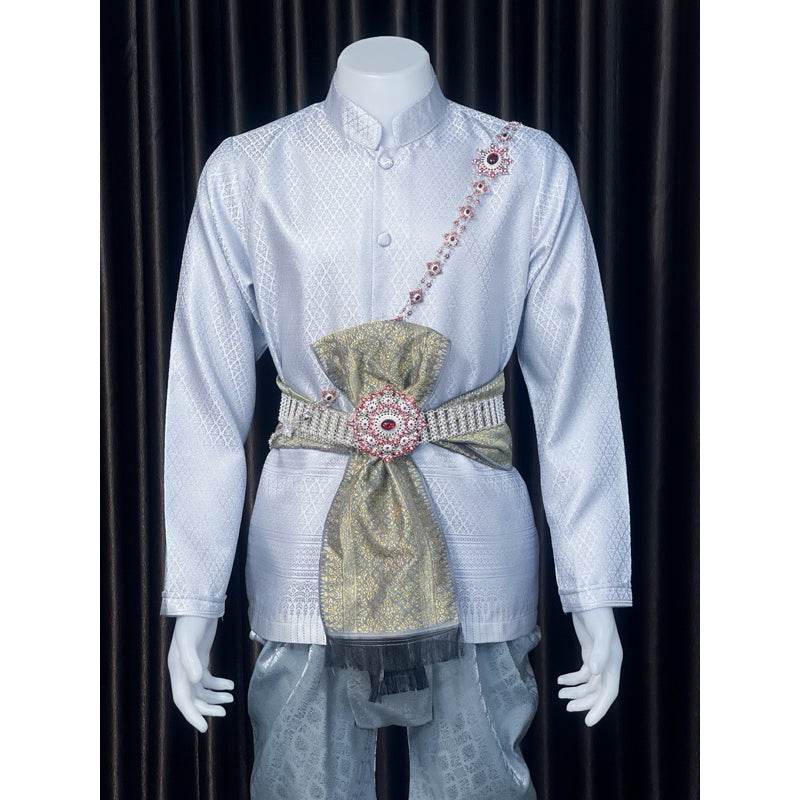 Thai Men's Traditional Outfit Set - Premium Style One-Sake.com Accessories only Only outfit Shirt only Only outfit-Shirt only-Accessories only-