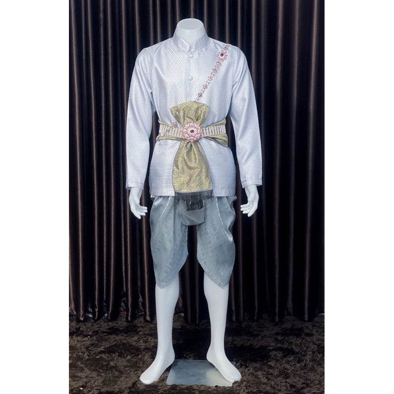 Thai Men's Traditional Outfit Set - Premium Style One-Sake.com Accessories only Only outfit Shirt only Only outfit-Shirt only-Accessories only-