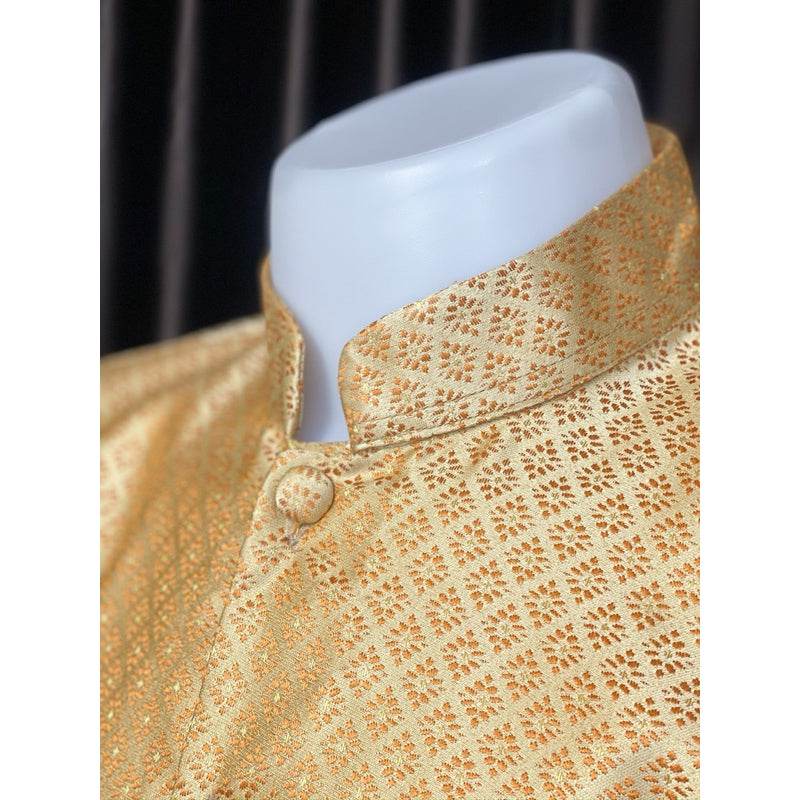 Thai Men's Wedding Outfit Traditional Set One-Sake.com Shirt only Only outfit Accessories Only outfit-Accessories-Shirt only-