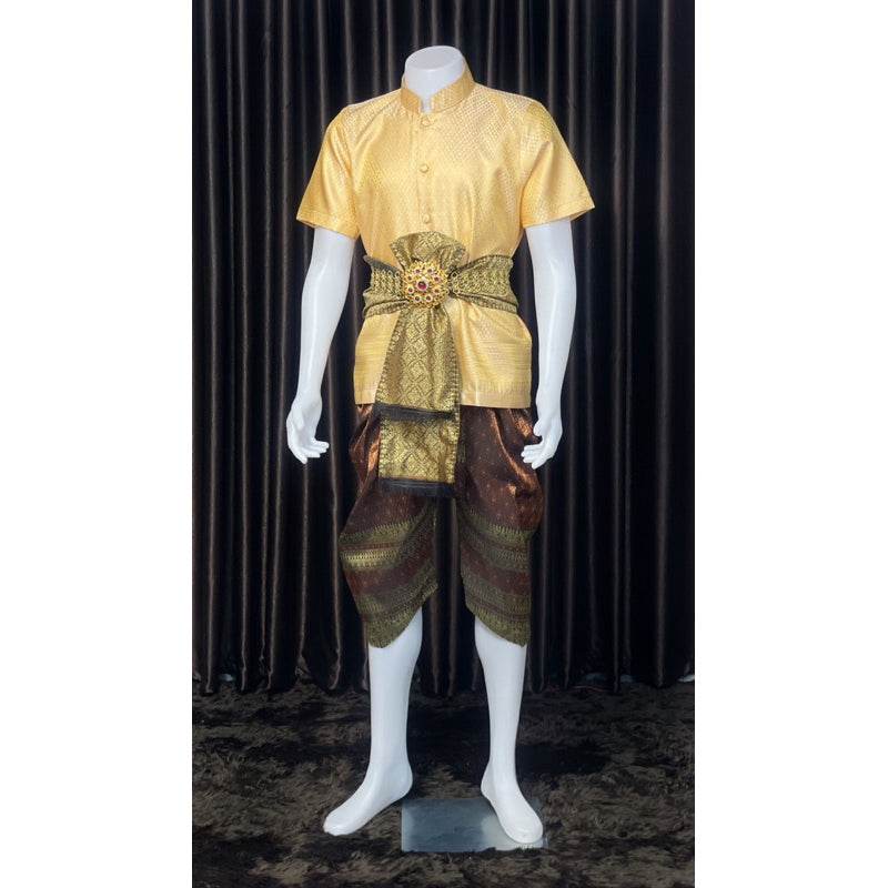Thai Men's Wedding Outfit Traditional Set One-Sake.com Shirt only Only outfit Accessories Only outfit-Accessories-Shirt only-