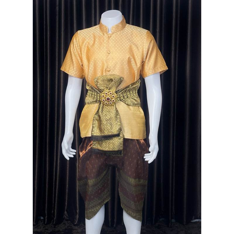 Thai Men's Wedding Outfit Traditional Set One-Sake.com Shirt only Only outfit Accessories Only outfit-Accessories-Shirt only-