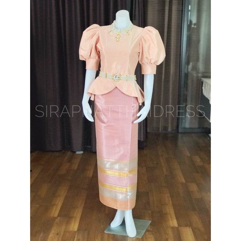 Thai Mermaid Dress for Weddings - Elegant Pink One-Sake.com Shirts / Inform the seller's size Sarong / Inform the seller's size Shirts / Inform the seller's size-Sarong / Inform the seller's size-
