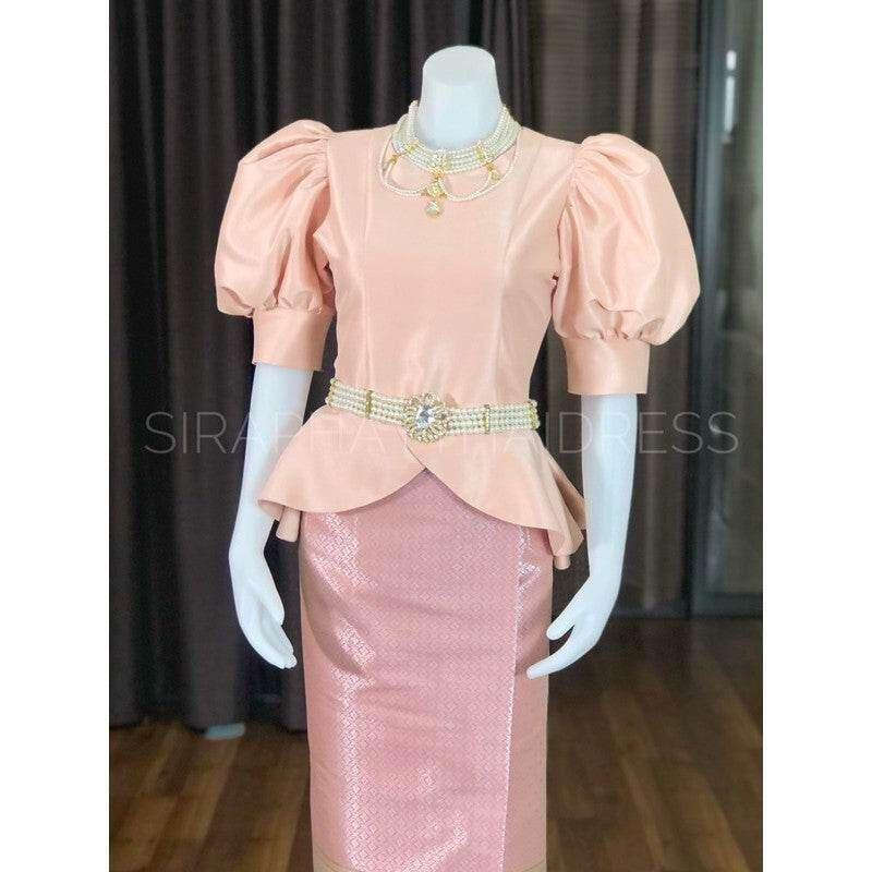 Thai Mermaid Wedding Dress - Elegant Pink Design for Dream Weddings