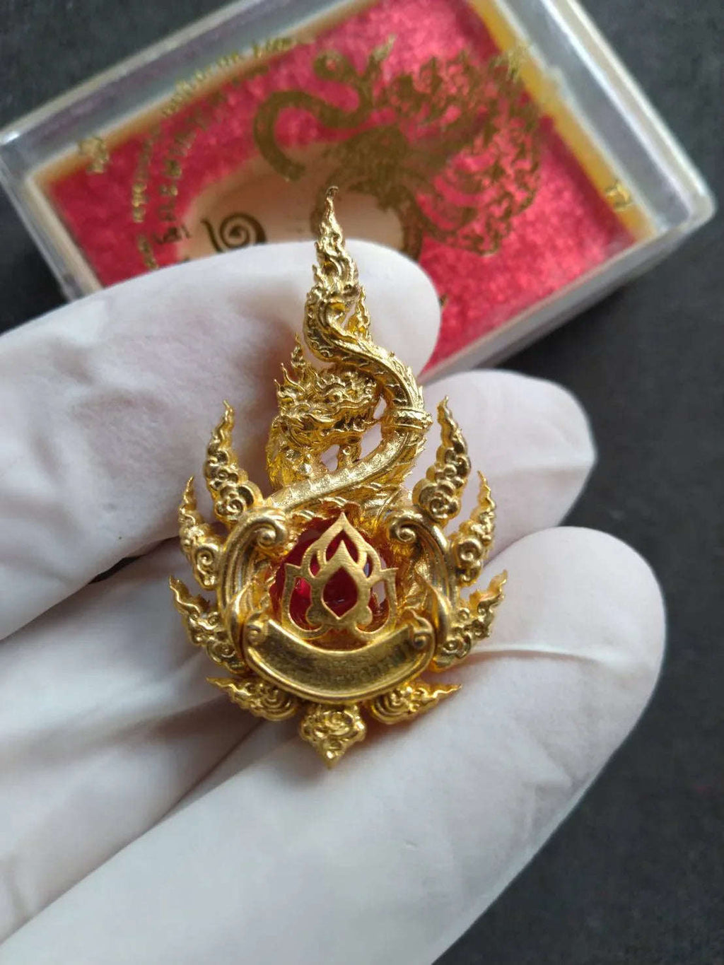 Thai Naga King Ananta Pendant Gold Amulet for Ultimate Protection and Prosperity