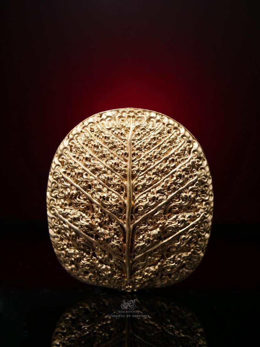 Thai protection amulet double consecration Phra Yod Khun Phon Amulet with intricate leaf design