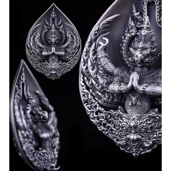 Garuda Silver Amulet for Wealth - Thai Protection Amulet for Prosperity