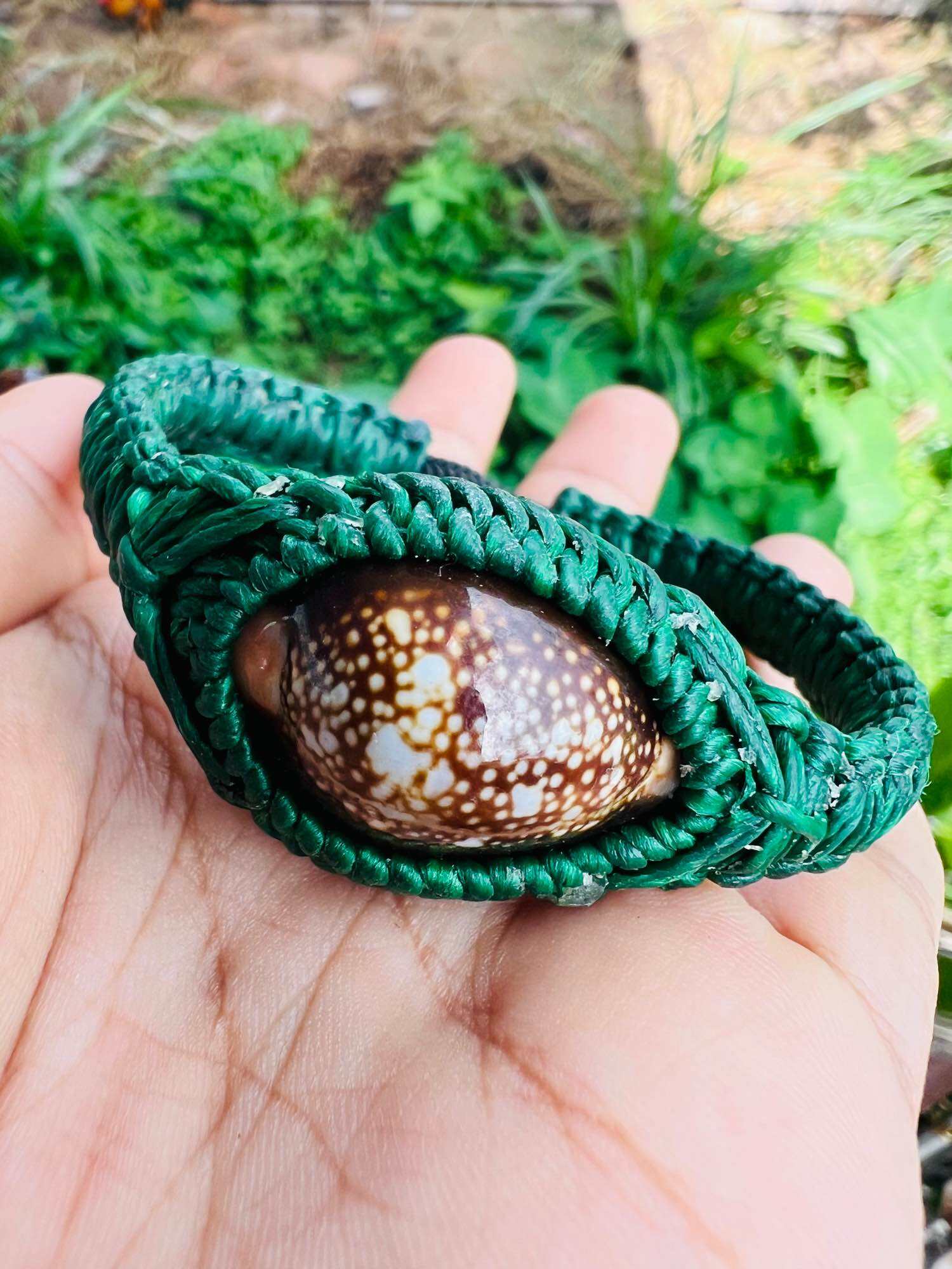 Sacred Protection Bracelet - Bea Gae Baramee 9 Rounds by Luang Pu Im, Wat Thung Na Mai | Thai Blessed Bracelet for Fortune and Protection Green