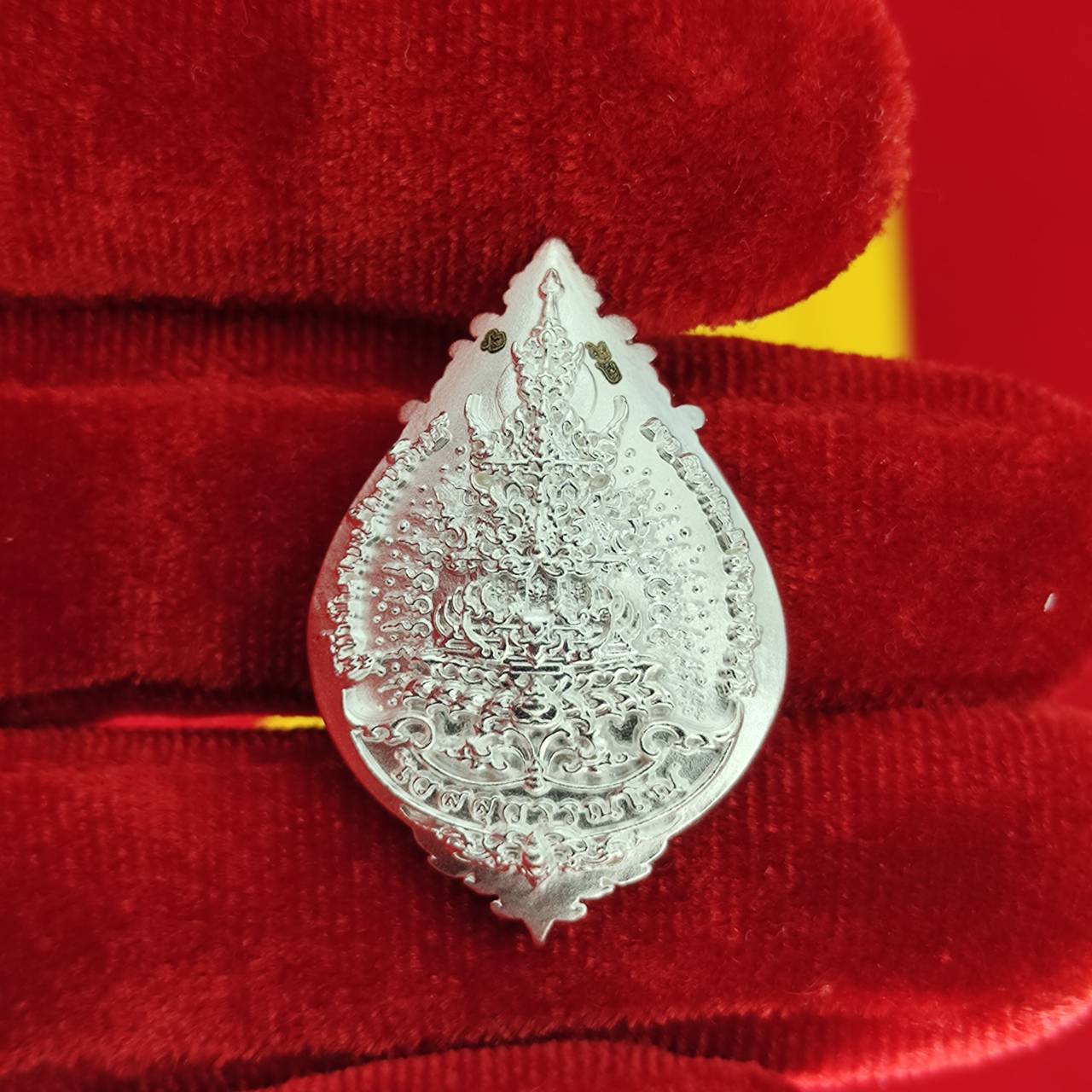 Thao Wessuwanno Amulet in Silver and Gold Enamel for Ultimate Protection Charm