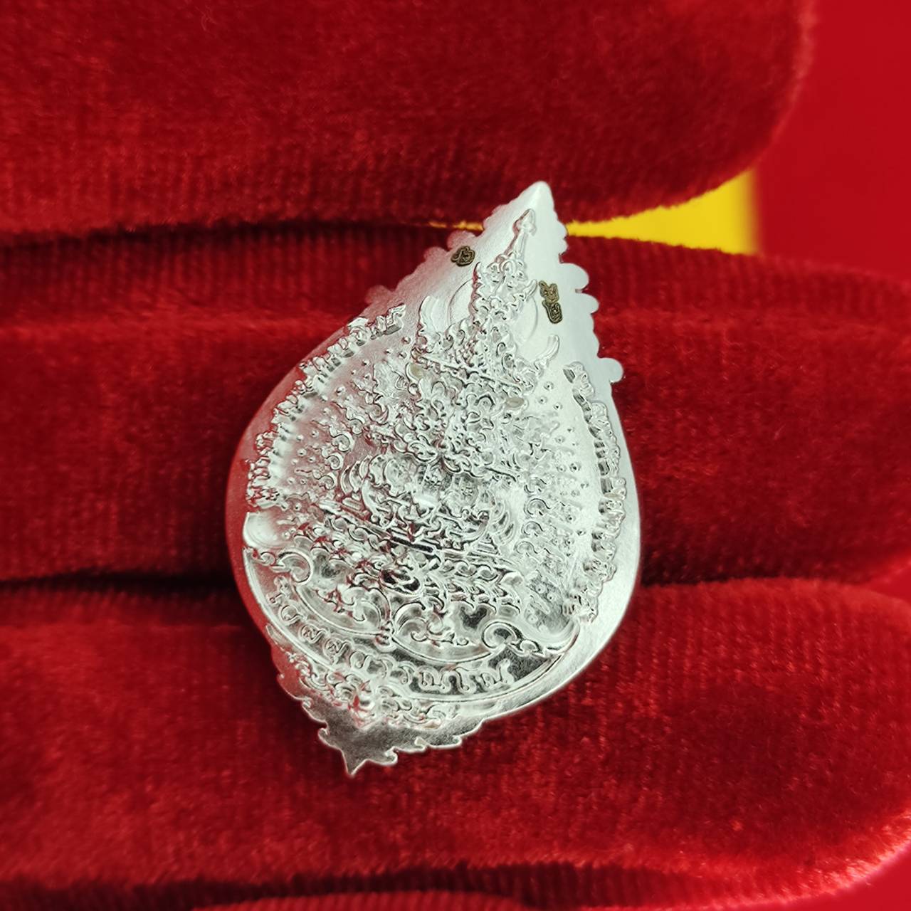 Thao Wessuwanno Amulet in Silver and Gold Enamel for Ultimate Protection Charm