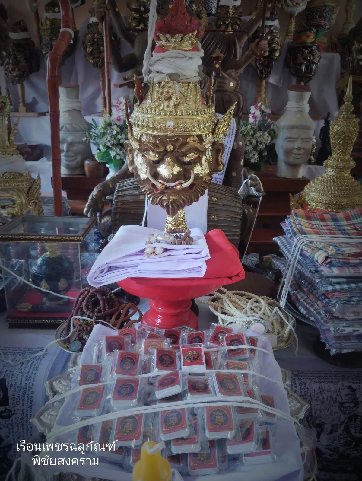 Authentic Thai Sacred Yantra Cloth "7 Grand Master Hermit Lersi Deities - Wai Kru Memorial Edition" (A3 Size) by Ruen Phra Phetchalukan Pichai Songkhram