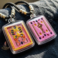 Authentic Thai Amulet "King of Butterflies Thep Chamlaeng Phamon Sacred Powder Pendant" Consecrated by Kruba Krissana Intawanno, Weruwan Monastery B.E. 2555 (2012)