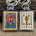 Authentic Thai Amulet "King of Butterflies Thep Chamlaeng Phamon Sacred Powder Pendant" Consecrated by Kruba Krissana Intawanno, Weruwan Monastery B.E. 2555 (2012)