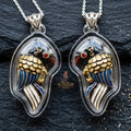 Authentic Thai Amulet "Salika Maha Long Sacred Golden Celestial Bird Pendant" Gold-Plated Enamel Bronze Consecrated by Luang Pu Thongwan, Wat Ban Pak Dom B.E. 2568 (2025) - Hypnotic Speech Charm, Sales Success & High Metta Attraction
