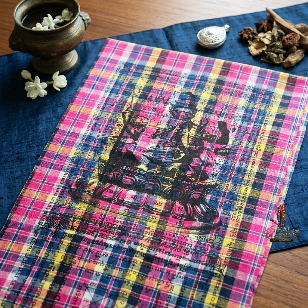 Sacred Thai Grand Master Yantra Loincloth Sash "Phra Phetchalukan - Samaetheren Avatar" by Ruen Phra Phetchalukan Pichai Songkhram (178x70 cm Ceremonial Master Fabric) Limited 18 Pieces Worldwide