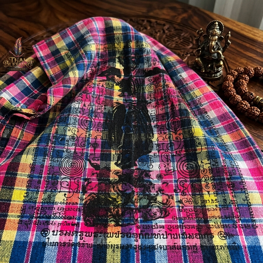 Sacred Thai Grand Master Yantra Loincloth Sash "Phra Phetchalukan - Samaetheren Avatar" by Ruen Phra Phetchalukan Pichai Songkhram (178x70 cm Ceremonial Master Fabric) Limited 18 Pieces Worldwide