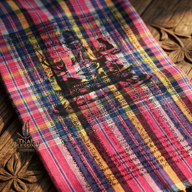 Sacred Thai Grand Master Yantra Loincloth Sash "Phra Phetchalukan - Samaetheren Avatar" by Ruen Phra Phetchalukan Pichai Songkhram (178x70 cm Ceremonial Master Fabric) Limited 18 Pieces Worldwide