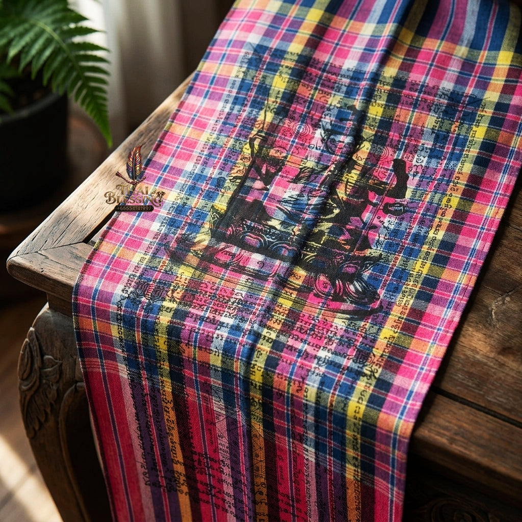 Sacred Thai Grand Master Yantra Loincloth Sash "Phra Phetchalukan - Samaetheren Avatar" by Ruen Phra Phetchalukan Pichai Songkhram (178x70 cm Ceremonial Master Fabric) Limited 18 Pieces Worldwide