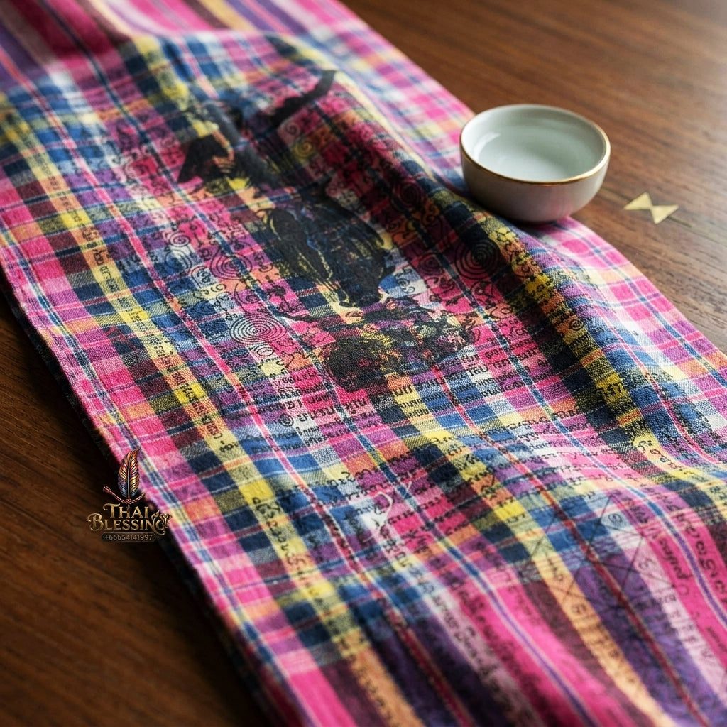 Sacred Thai Grand Master Yantra Loincloth Sash "Phra Phetchalukan - Samaetheren Avatar" by Ruen Phra Phetchalukan Pichai Songkhram (178x70 cm Ceremonial Master Fabric) Limited 18 Pieces Worldwide