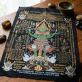 Authentic Thai Sacred Yantra Cloth "Lord Thao Wessuwan - Wealth Prosperity & Evil Vanquishing Edition Batch 3" (A3 Size) by Ruen Phra Phetchalukan Pichai Songkhram