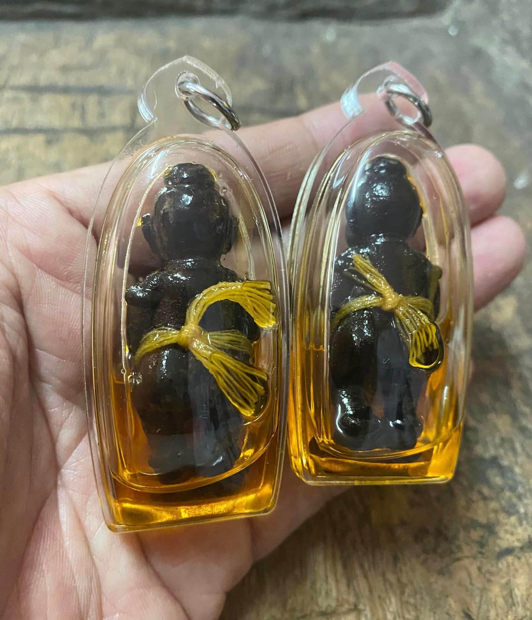 Thai Spirit Doll Kuman Thong for Wealth and Protection - Takian Wood Figurine