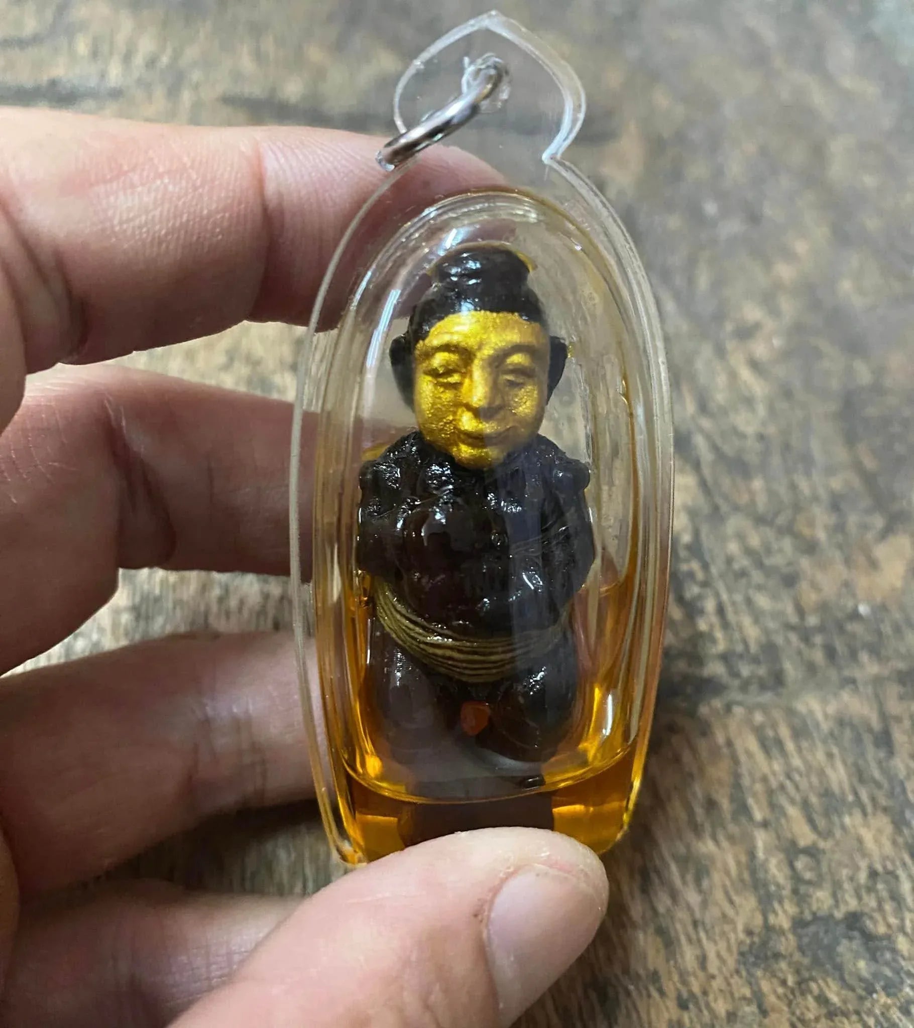 Thai Spirit Doll Kuman Thong for Wealth and Protection - Takian Wood Figurine