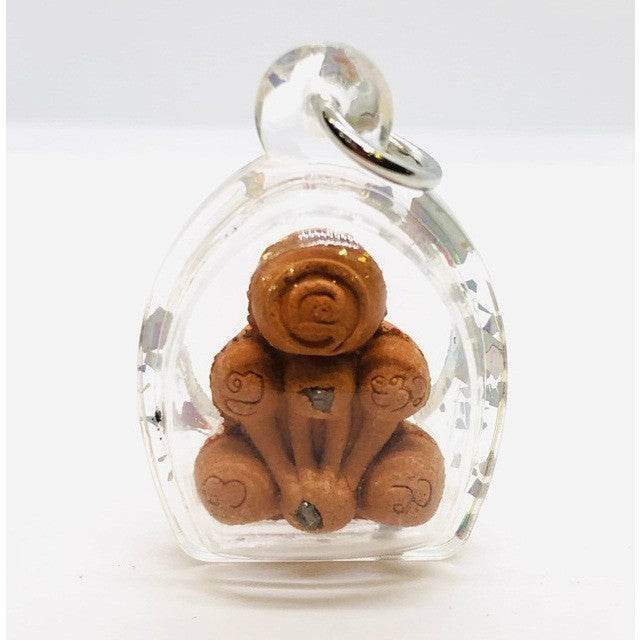 Thai Phra Pidta Protection Amulet - Supernatural Ghost Bone Phra Pidta 3 Nan Terracotta