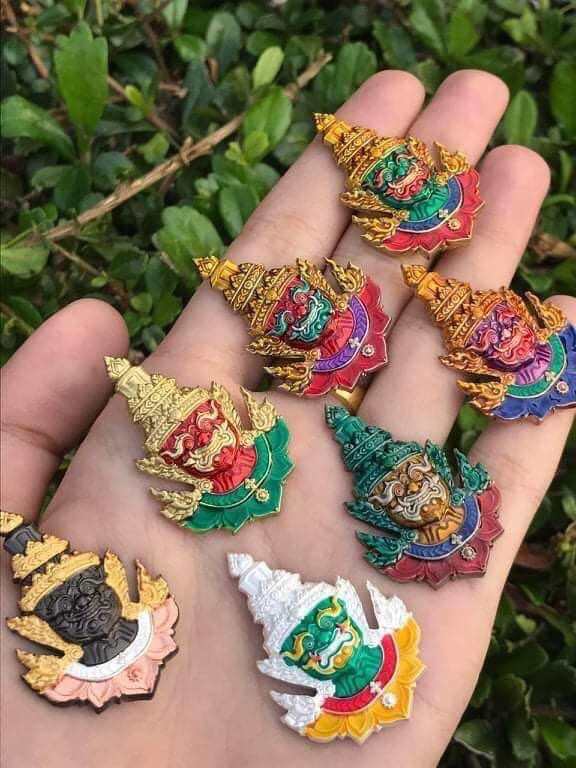 Colorful Thai Tao Wessuwan amulets in various designs, perfect for fashion and spirituality